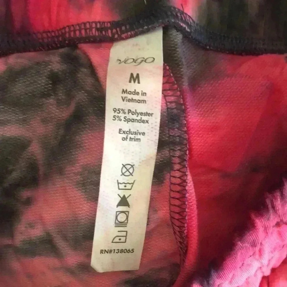 VOGO pants with pockets Fuchia and black tie dye size Medium - Picture 5 of 9